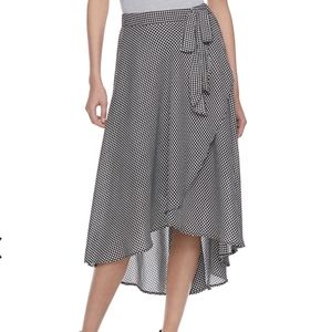 Elle Checkered Faux Wrap Skirt